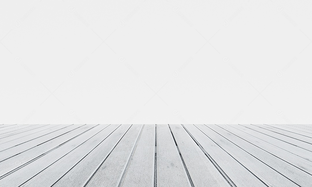 Sala vazia com piso de madeira branca ou fundo da área de trabalho. Tampo de mesa para publicidade e espaço de cópia. Arquitetura e conceito de interiores.