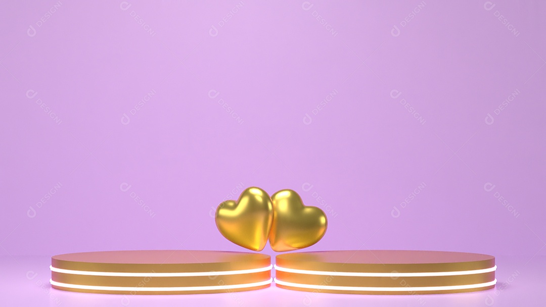 Fundo vazio e exibição de coração de suporte 3d ou prateleira com estúdio para exibição