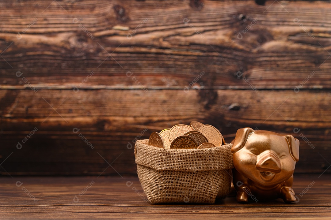 Cofrinho mostrando poupança, renda, investimentos, ações