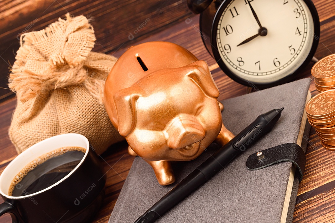 finanças de negócios e economia de investimento em dinheiro, pilha de moedas de dinheiro