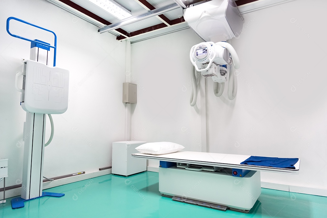 Sala do departamento de raios X no hospital, conceito médico e de saúde.
