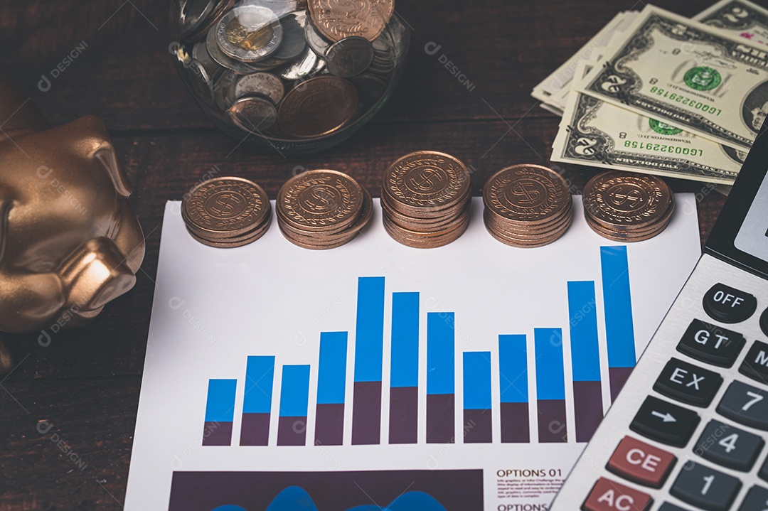 Conceito de economia de investimento, estoque, renda, lucro do negócio