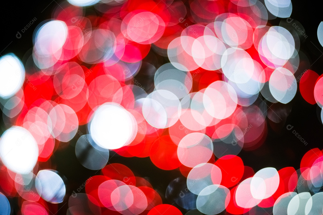 Fundo de bokeh de luz embaçada abstrato vermelho e branco para sobreposição. Conceito de aniversário e celebração. Tema de ano novo e natal.