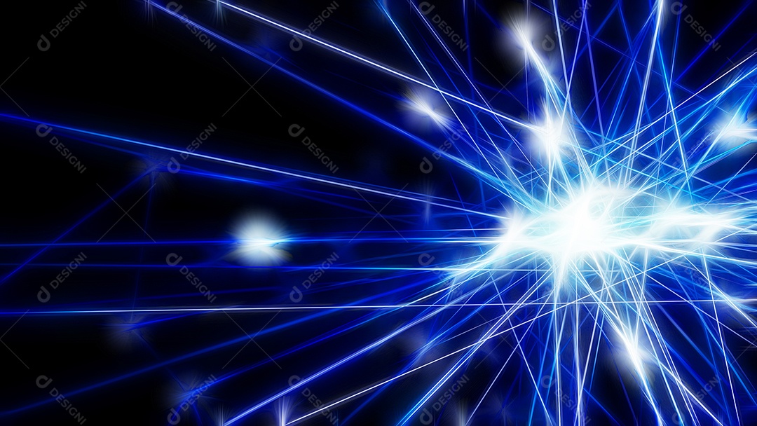 Nó de rede de tecnologia futurista azul abstrato. Links de transmissão de linha de dados de cabo e conceito de estrutura de comunicação.