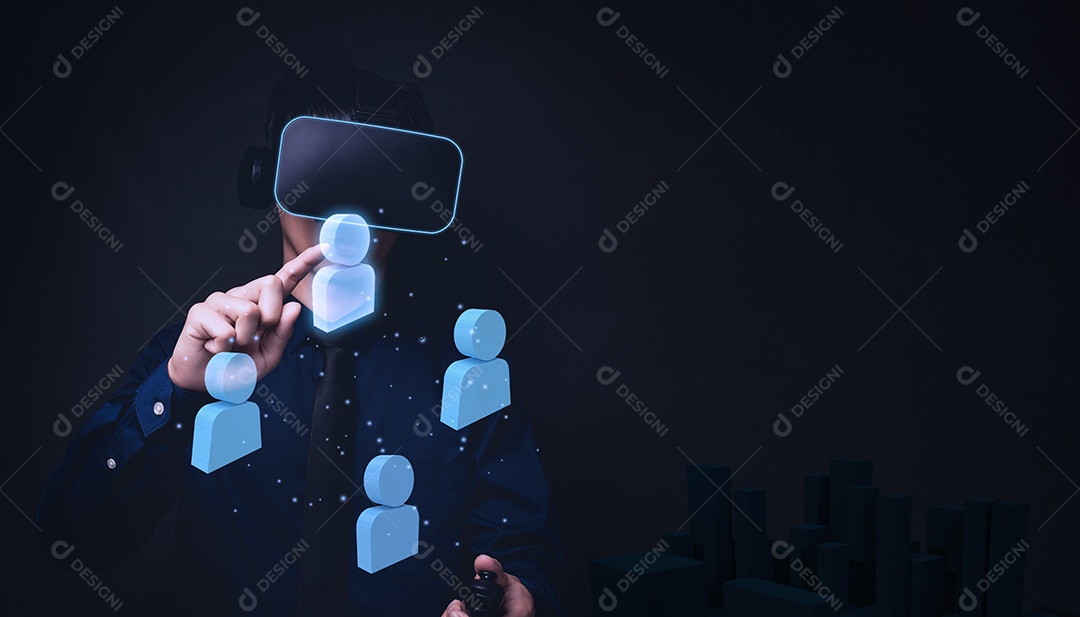 Sistema de comunicação virtual óculos VR