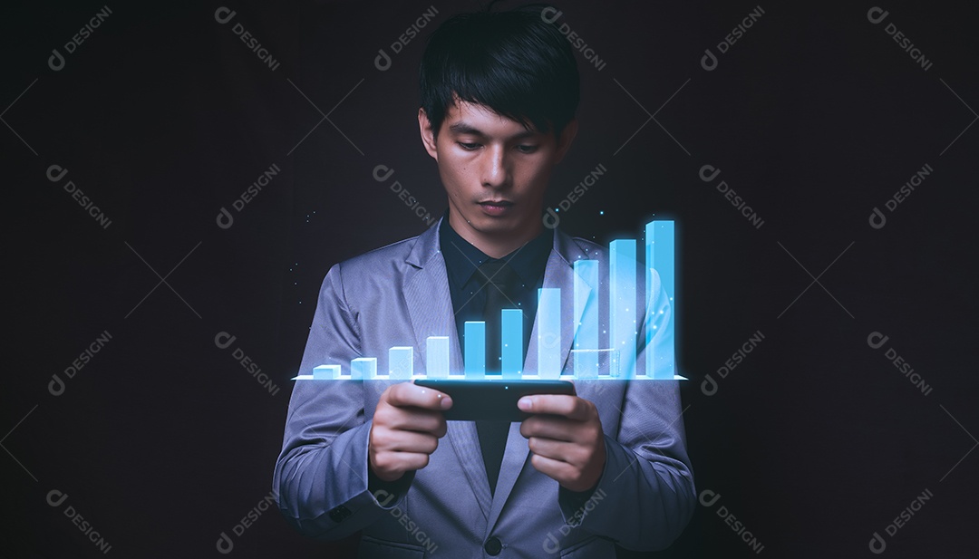 Metaverso global virtual 3D do gráfico de negócios