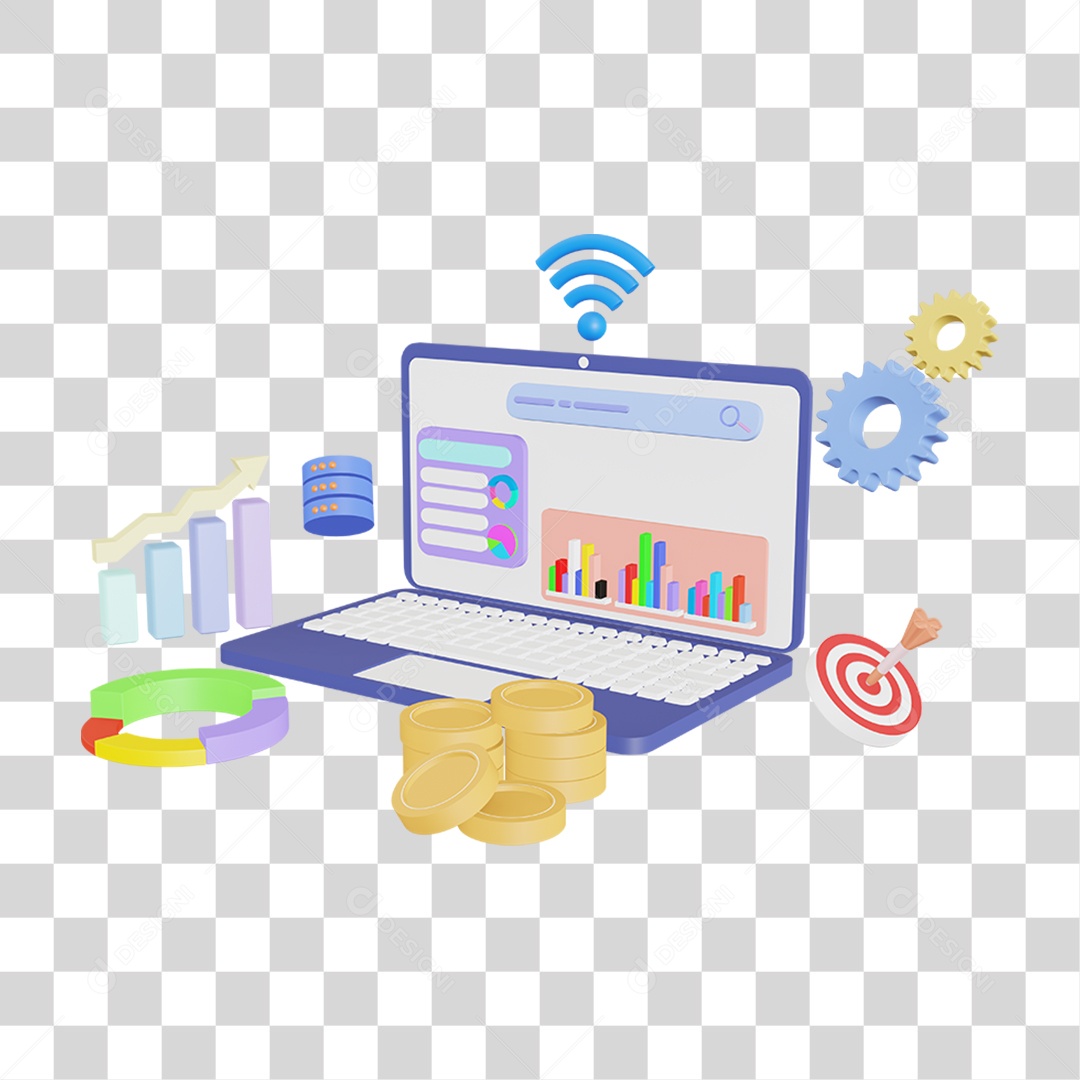 Computador Finanças PNG Transparente