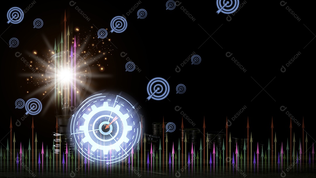 Crescimento da poupança em direção aos objetivos traçados.