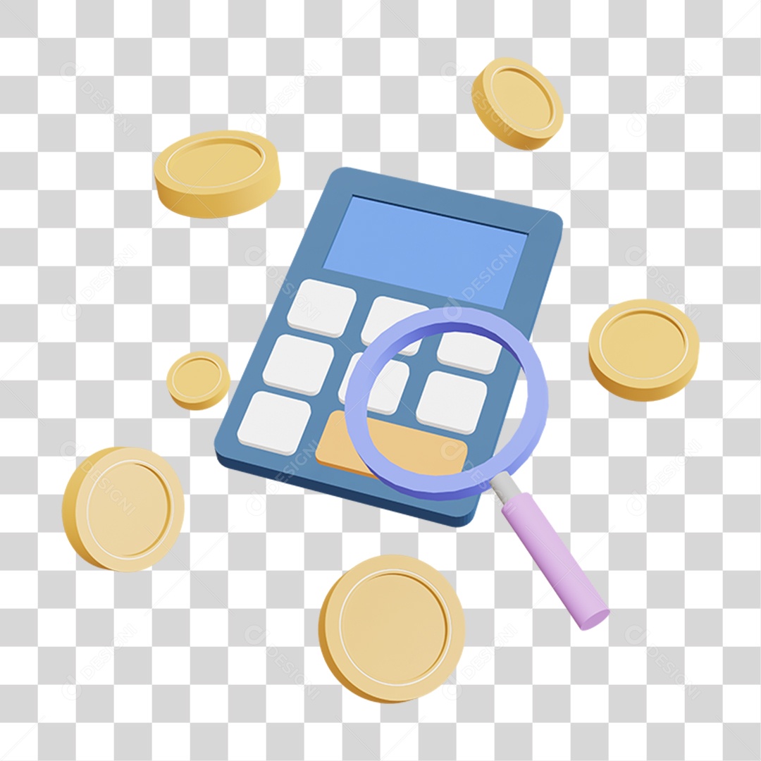 Dinheiro Calculadora Lupa PNG Transparente