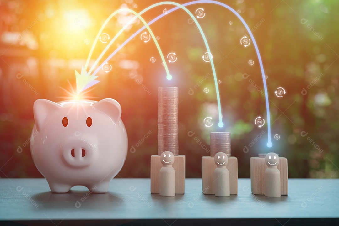 Conceito de economia de poupança e crescimento sustentável