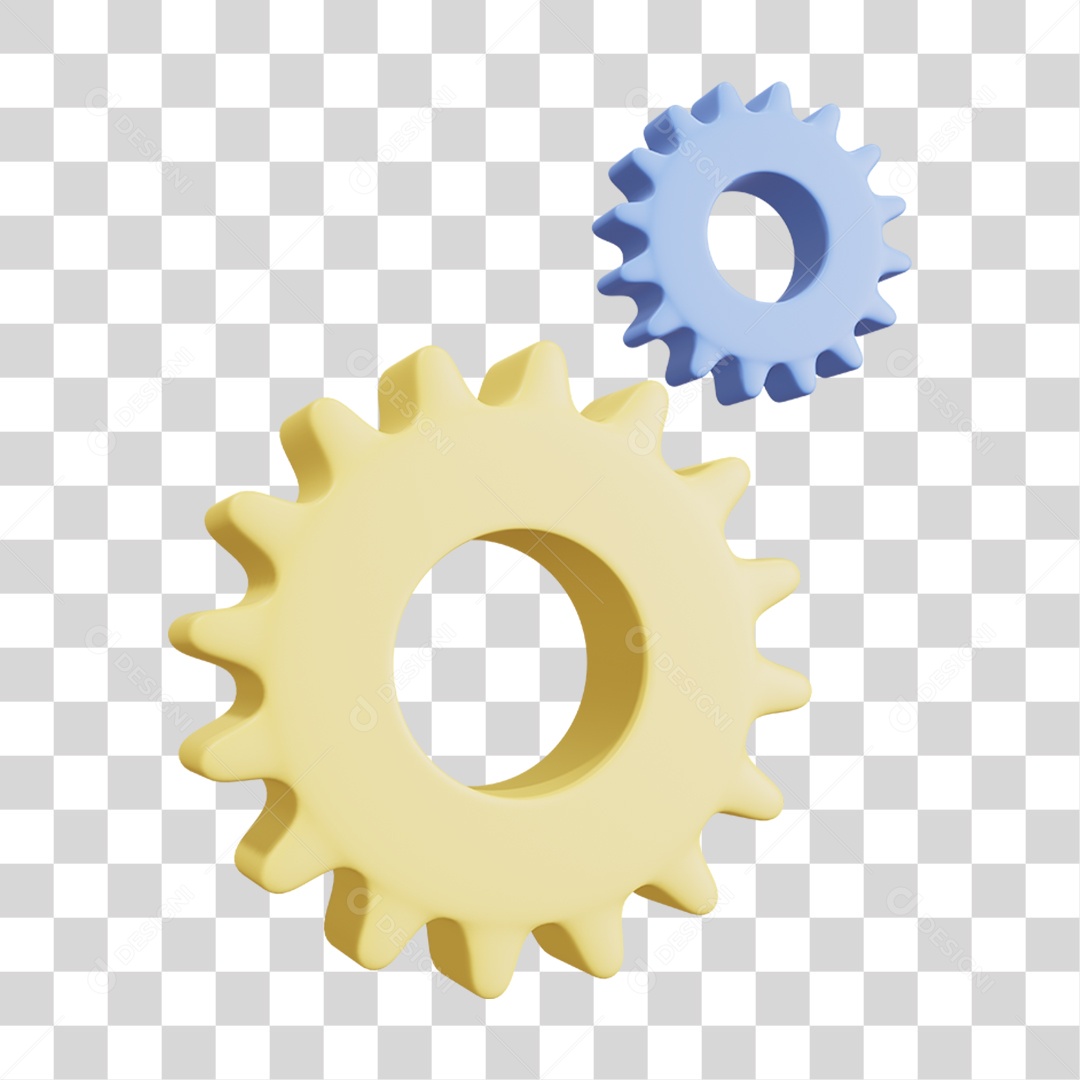 Engrenagens Coloridas PNG Transparente