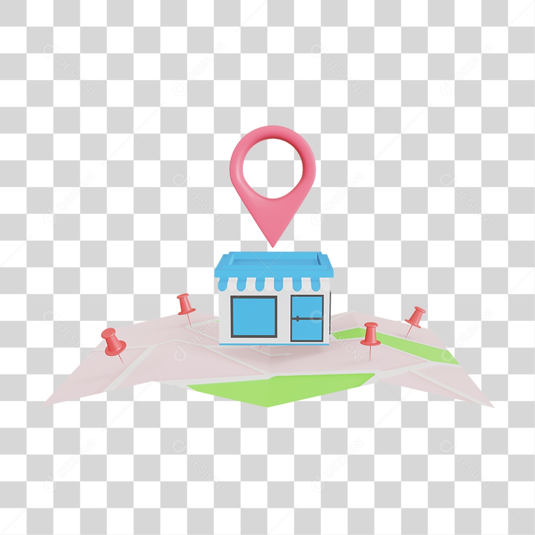 Pin de Localização em Endereço no Gps PNG Transparente