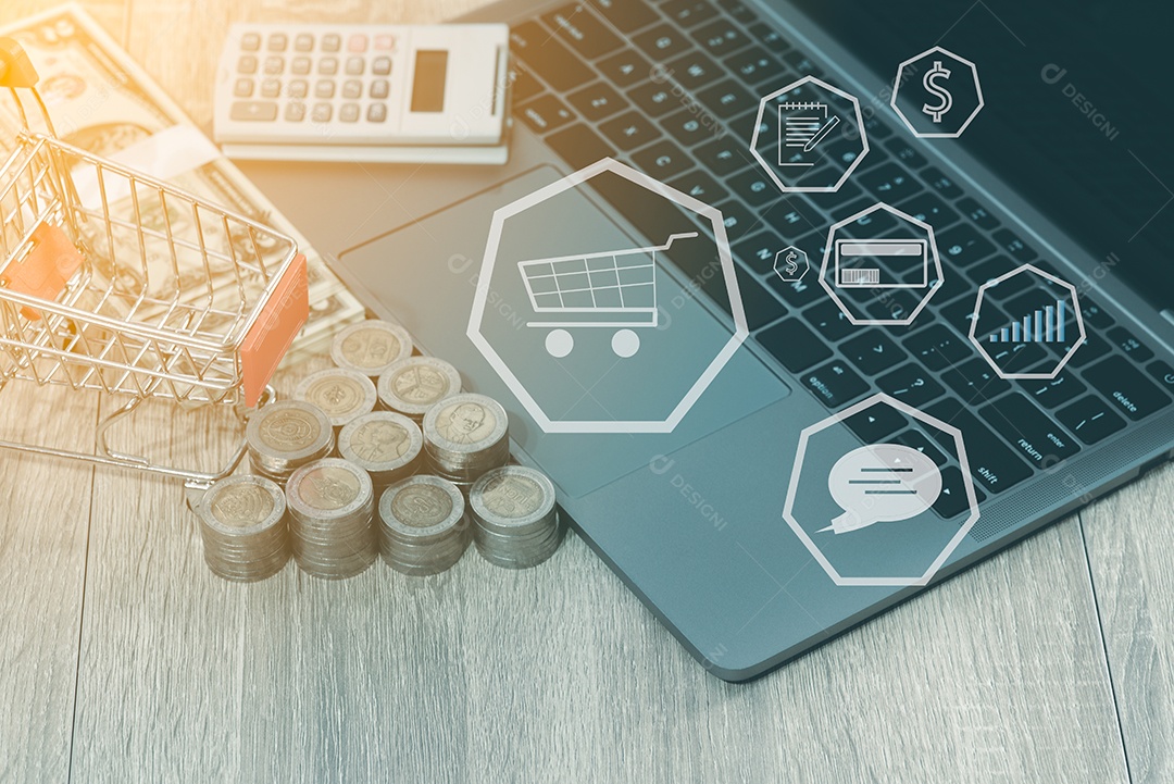 Conceito de compra de produtos através de canais online