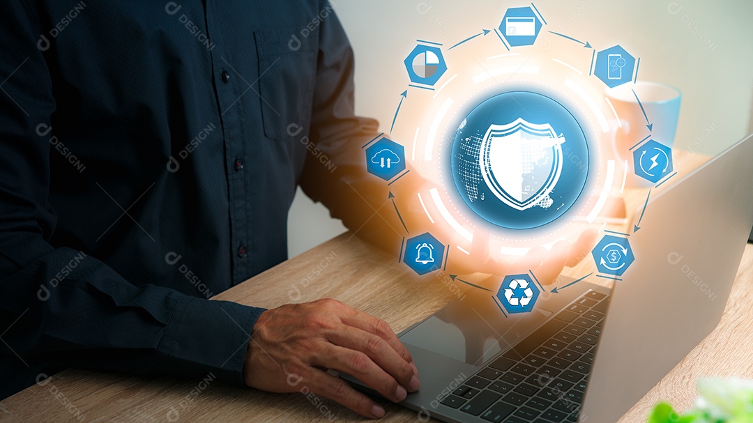 Conceito de cibersegurança na internet