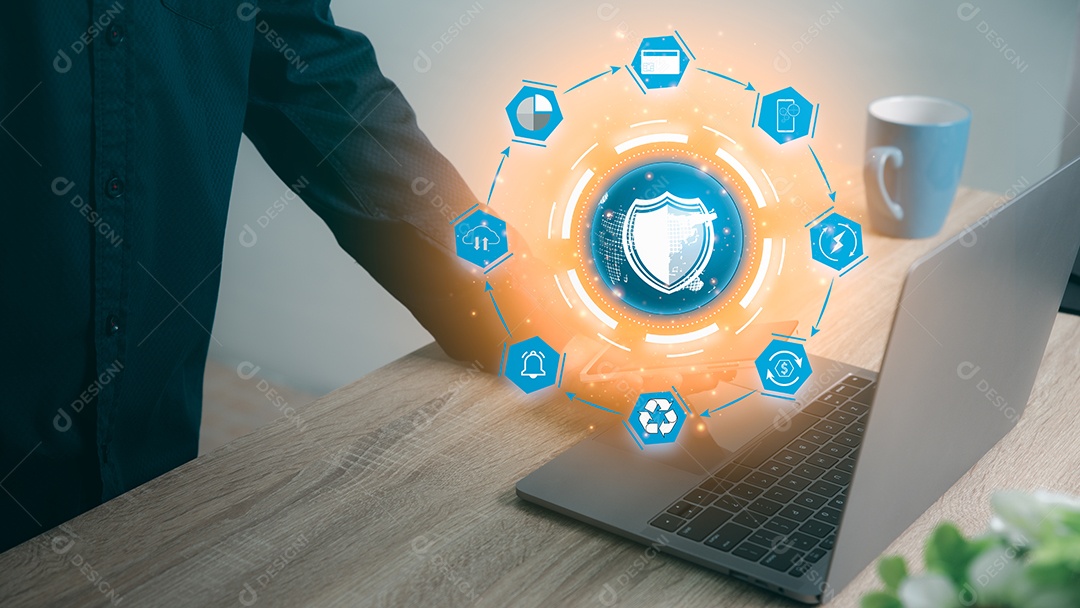 Conceito de cibersegurança na internet