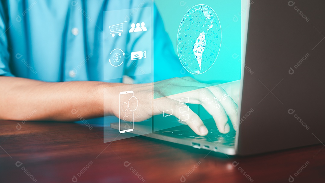 Homens de negócios jovens usam computadores portáteis