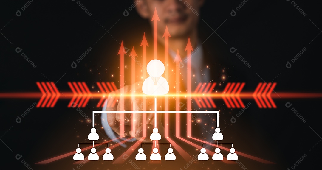 Empresário aponta para um objetivo