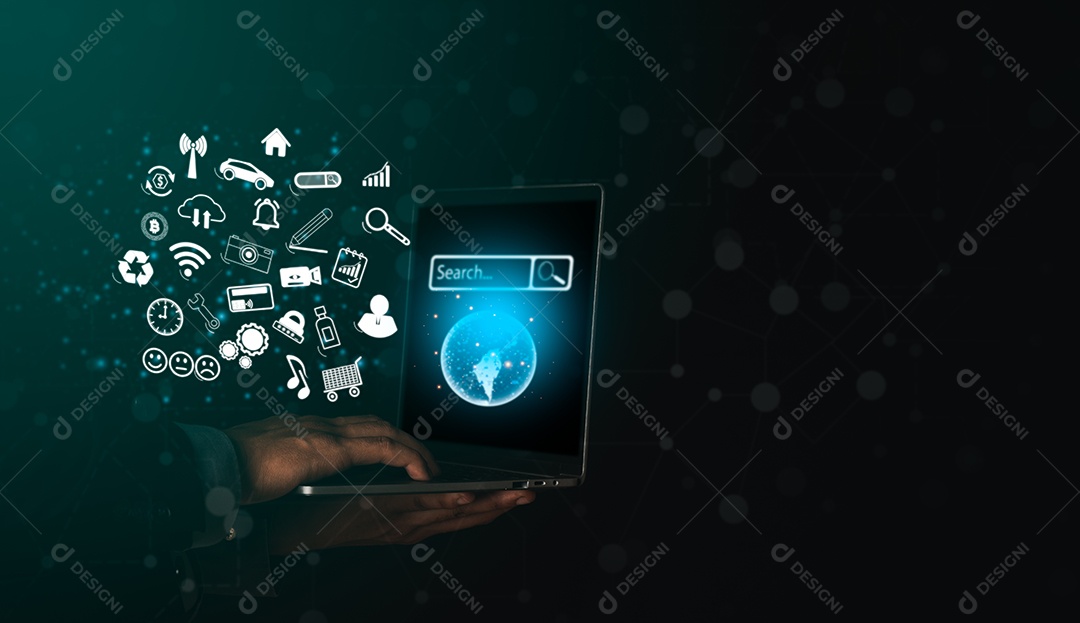 Jovens empresários estão usando computadores portáteis