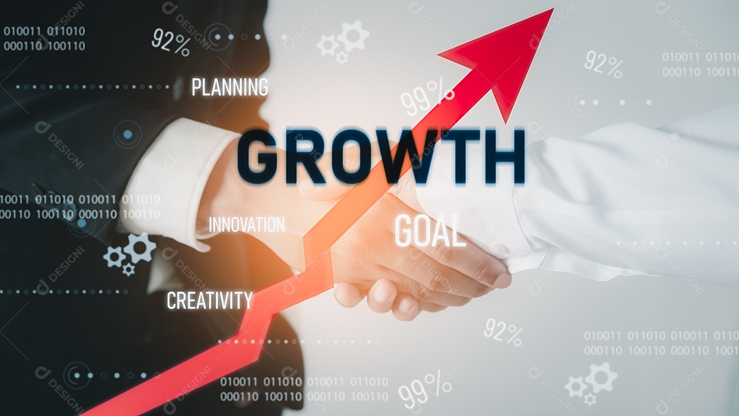 2 jovens empresários de mãos dadas