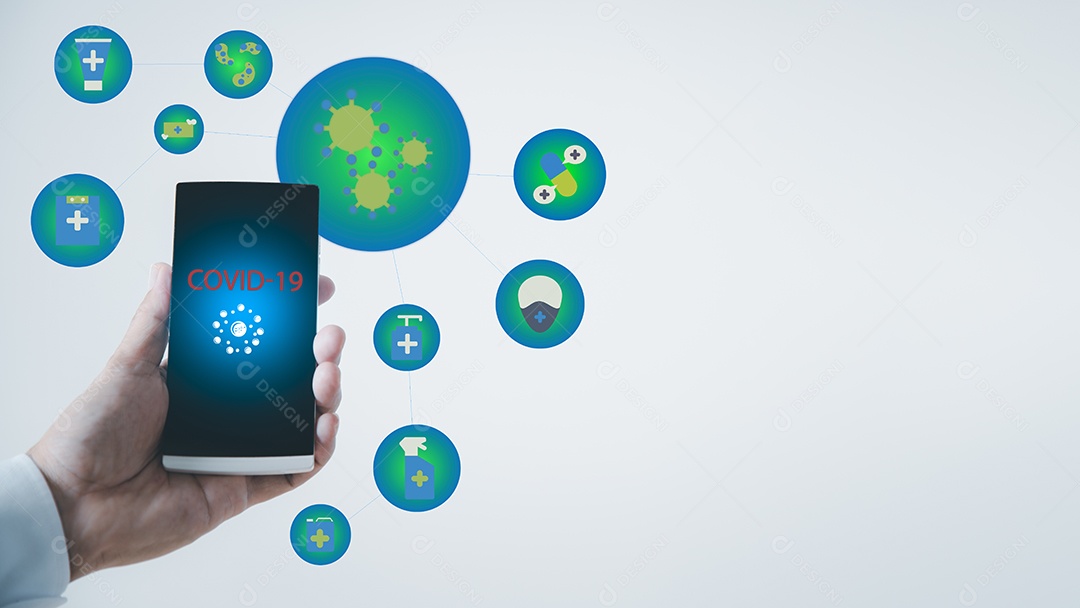 Os telefones móveis estão nas mãos