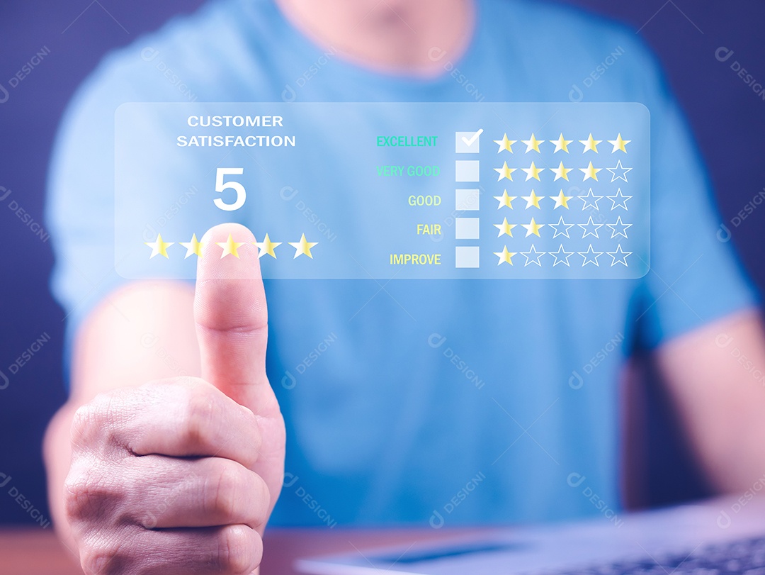 Conceito de pesquisa de feedback de satisfação de revisão do cliente