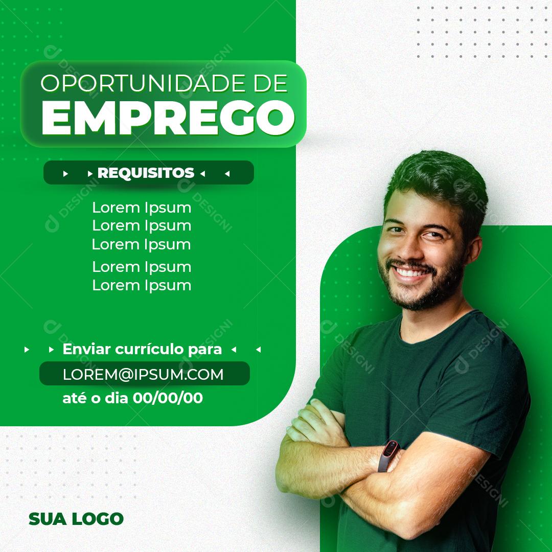 Social Media Vagas Oportunidade de Emprego Requisitos PSD Editável
