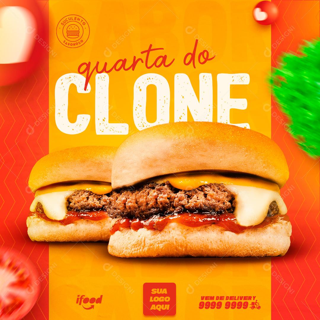 Social Media Hambúrguer Quarta do Clone Burger PSD Editável