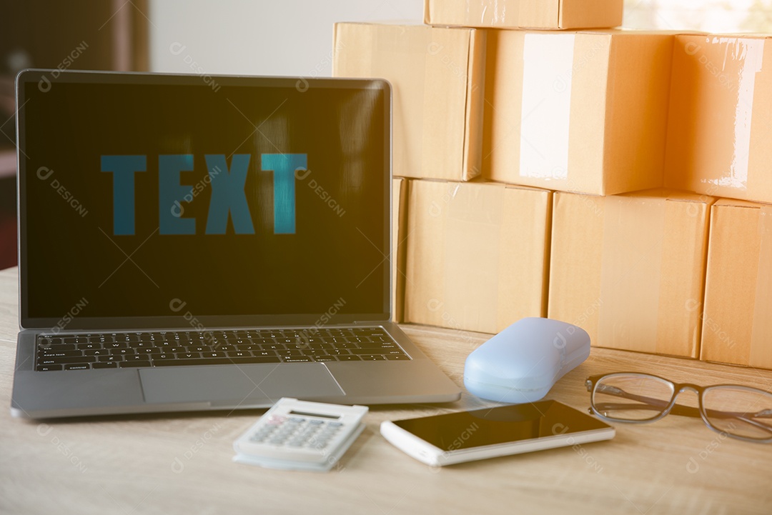 Computador portátil e caixas de embalagem