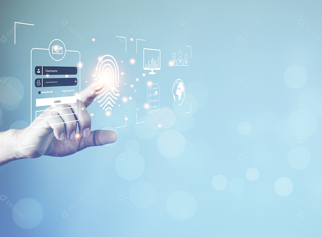 conceito de segurança cibernética login usuário informações de identificação