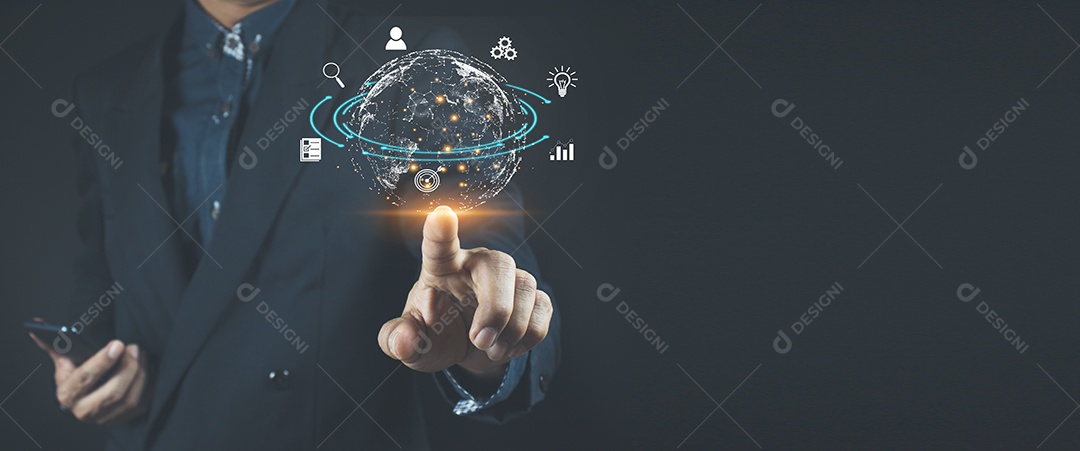 Os empresários estão apontando tecnologia de negócios inteligente