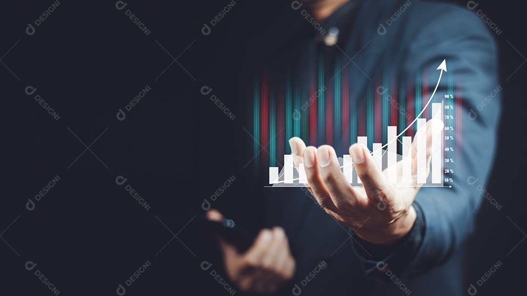 Planejamento e estratégia mercado de ações crescimento dos negócios ideia de progresso ou sucesso