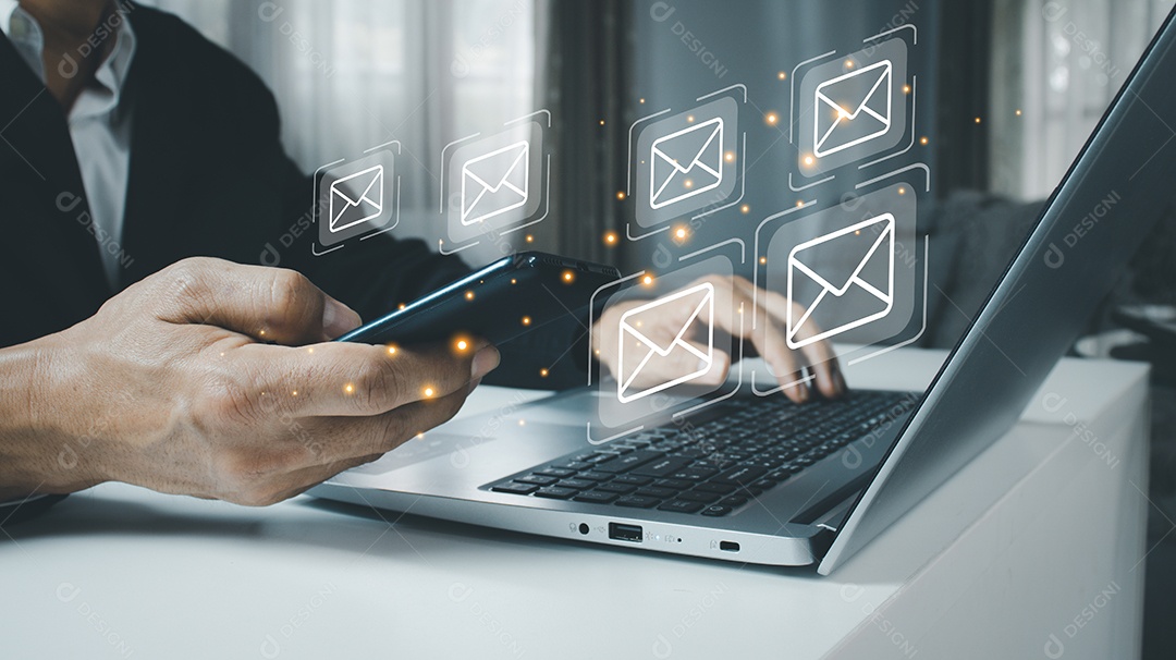 company sending many e-mails or digital newsletter to customers