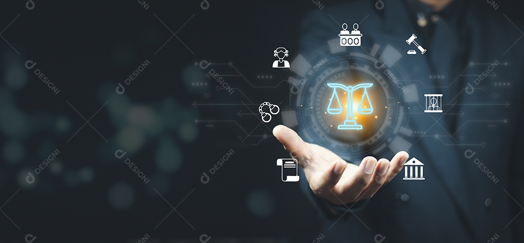 Conceito de tecnologia de Internet de negócios jurídicos de advogado de direito trabalhista