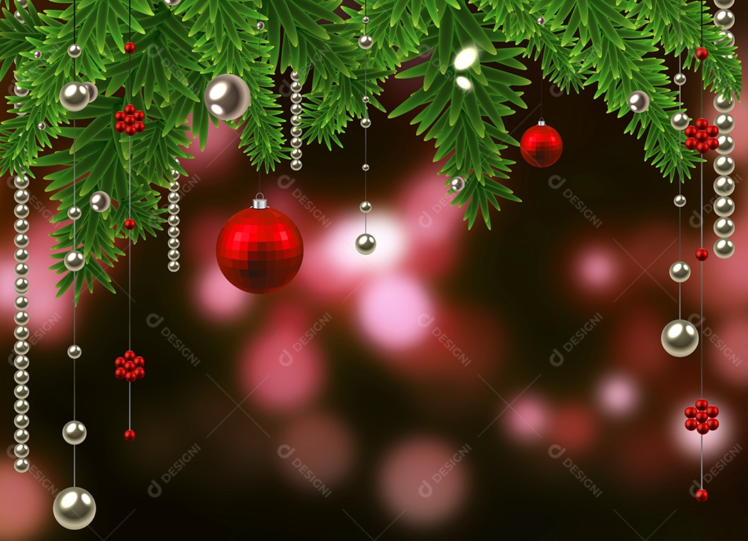 Árvore de Natal decorada enfeite bolad