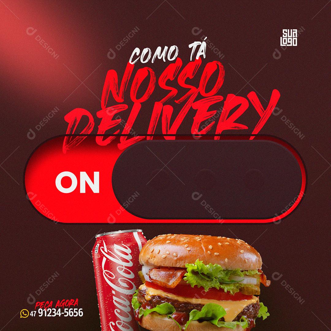Template Social Media Delivery Burger On PSD Editável