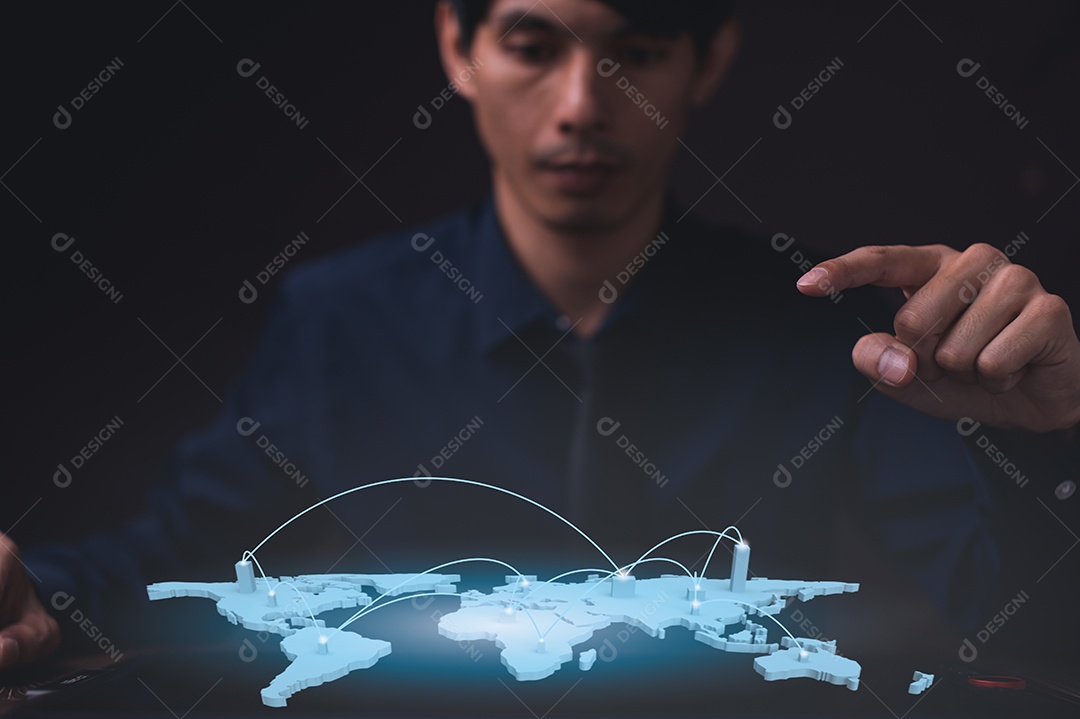 Empresários estão se comunicando online. mundo virtual do metaverso da ilustração 3d