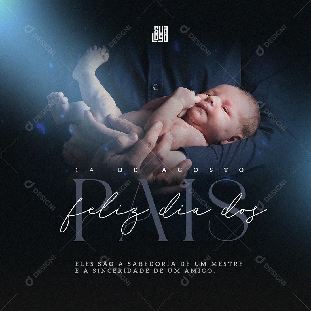 Template Social Media Dia dos Pais Mensagem PSD Editável