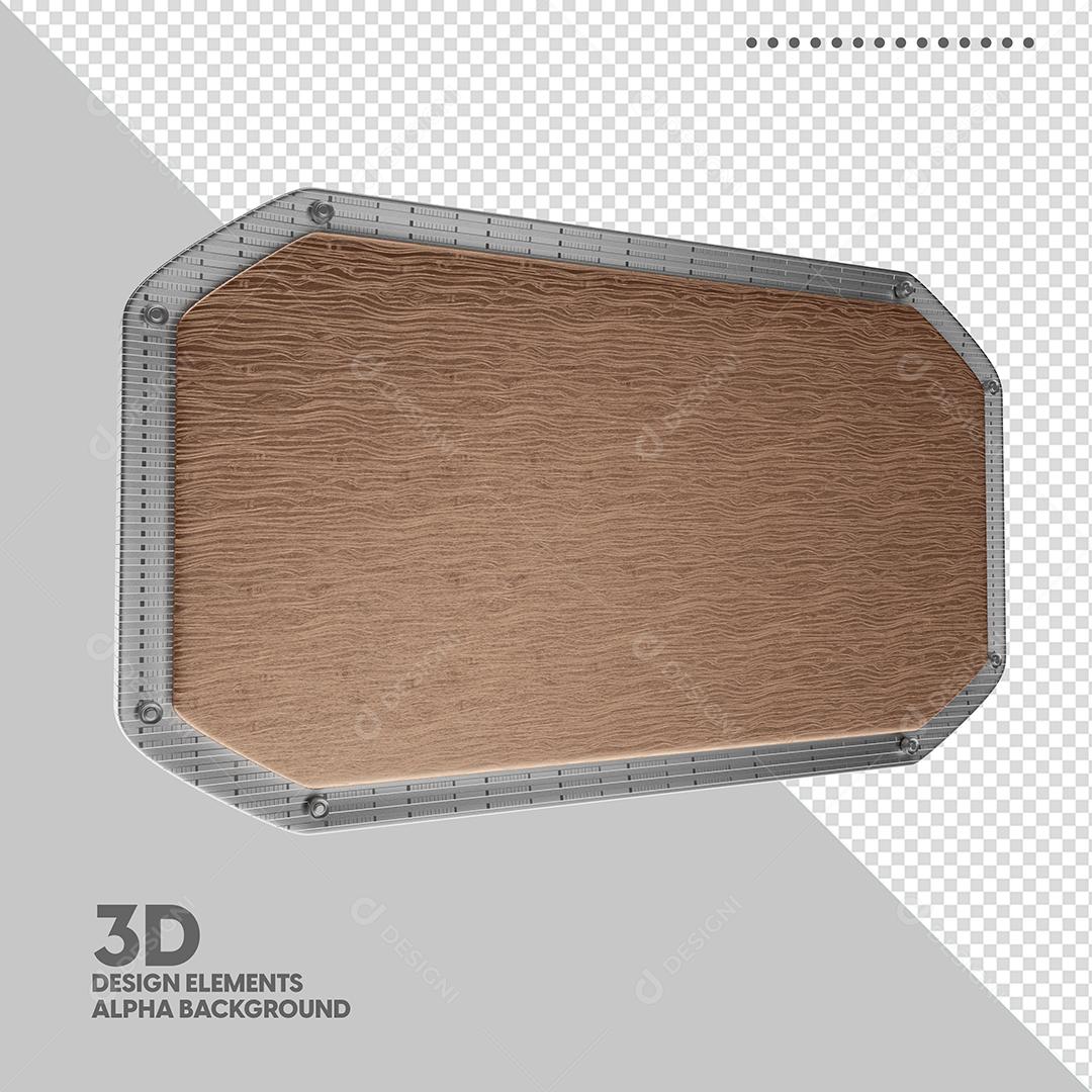 Placa de Madeira 3D Elemento Para Composição PSD