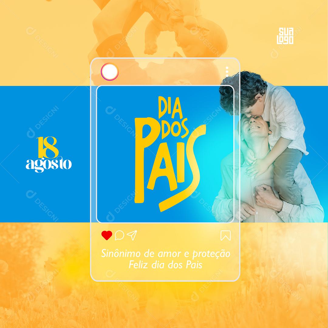 Template Social Media Dia dos Pais Sinonimo de Amor PSD Editável