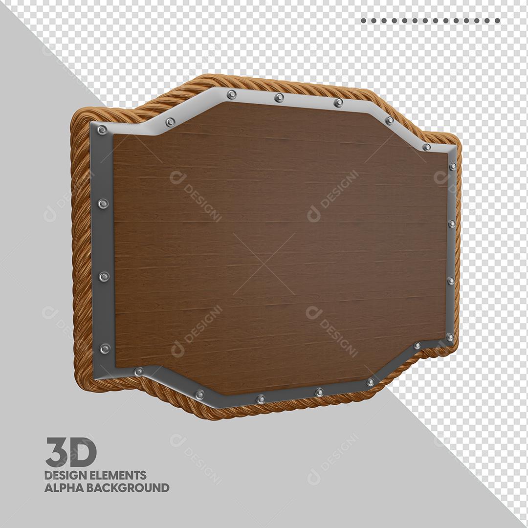 Placa de Madeira Elemento 3D Para Composição PSD