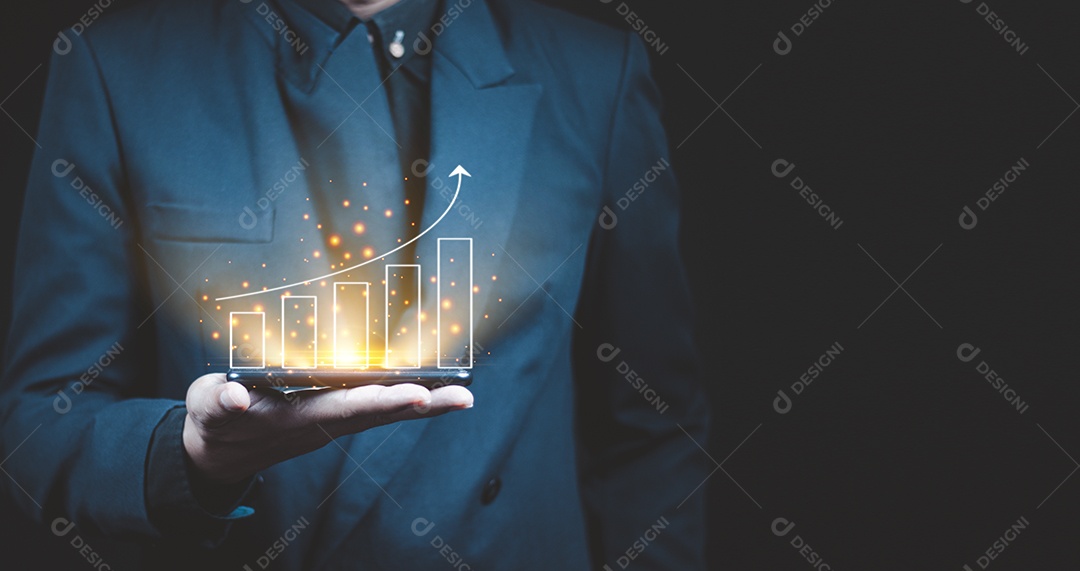 Tecnologia de finanças de negócios e investidor de trader de negociação de investimentos. Fundos de Investimentos em Bolsa e Ativos Digitais. empresário analisando dados financeiros do gráfico de negociação forex.