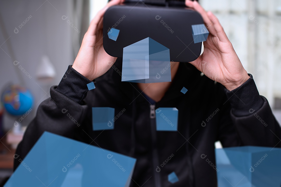 Usando óculos Via no mundo virtual Metaverse