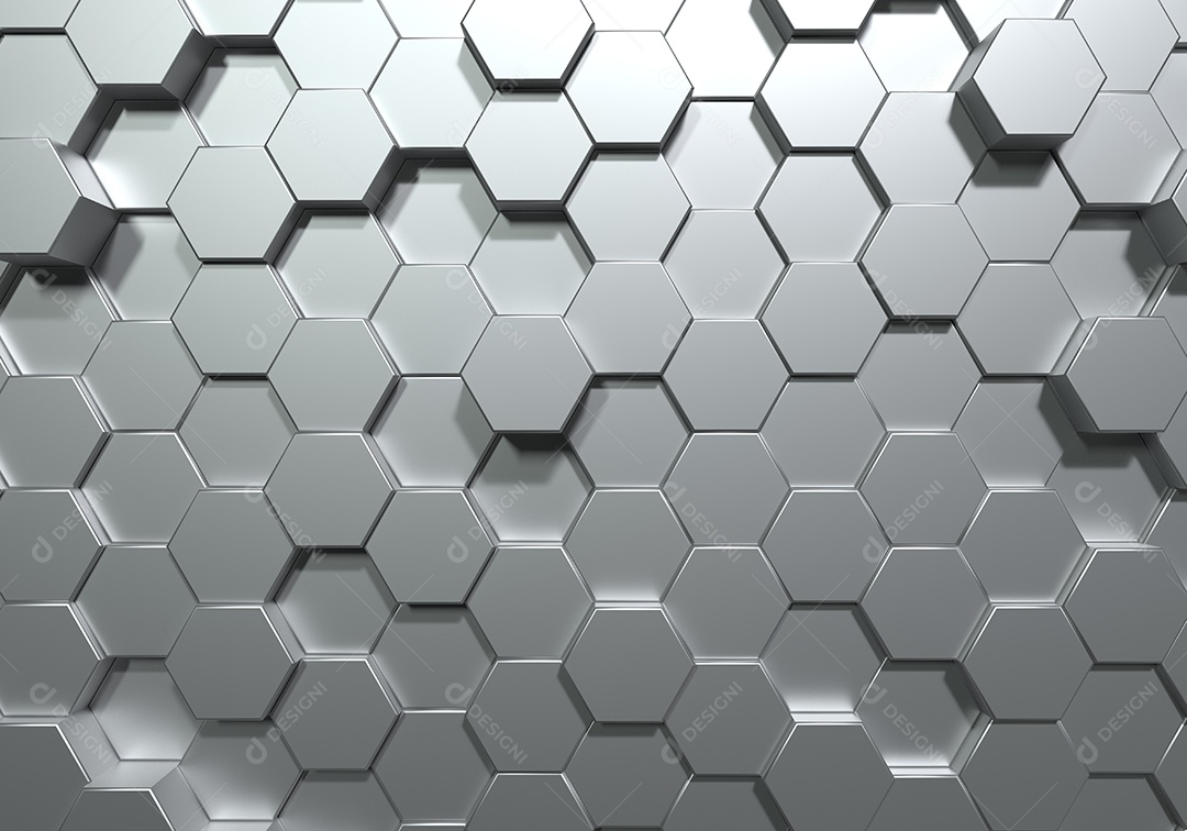 Fundo de movimento de favo de mel hexágono de prata. Arte abstrata cinza e conceito geométrico. design gráfico de renderização de ilustração 3D