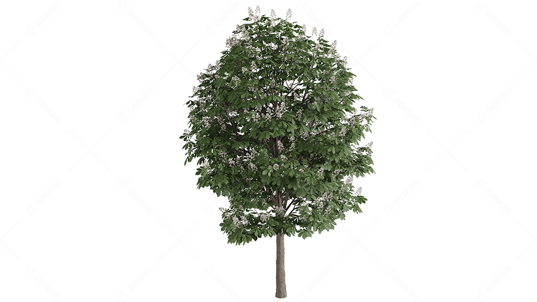 White 3D trees background scene