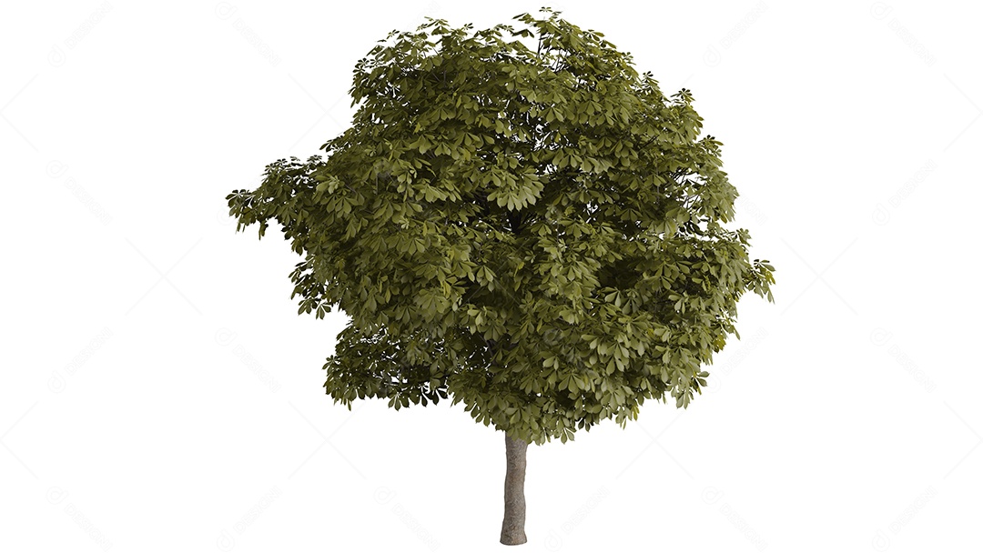 Cena de fundo de árvores 3D branca