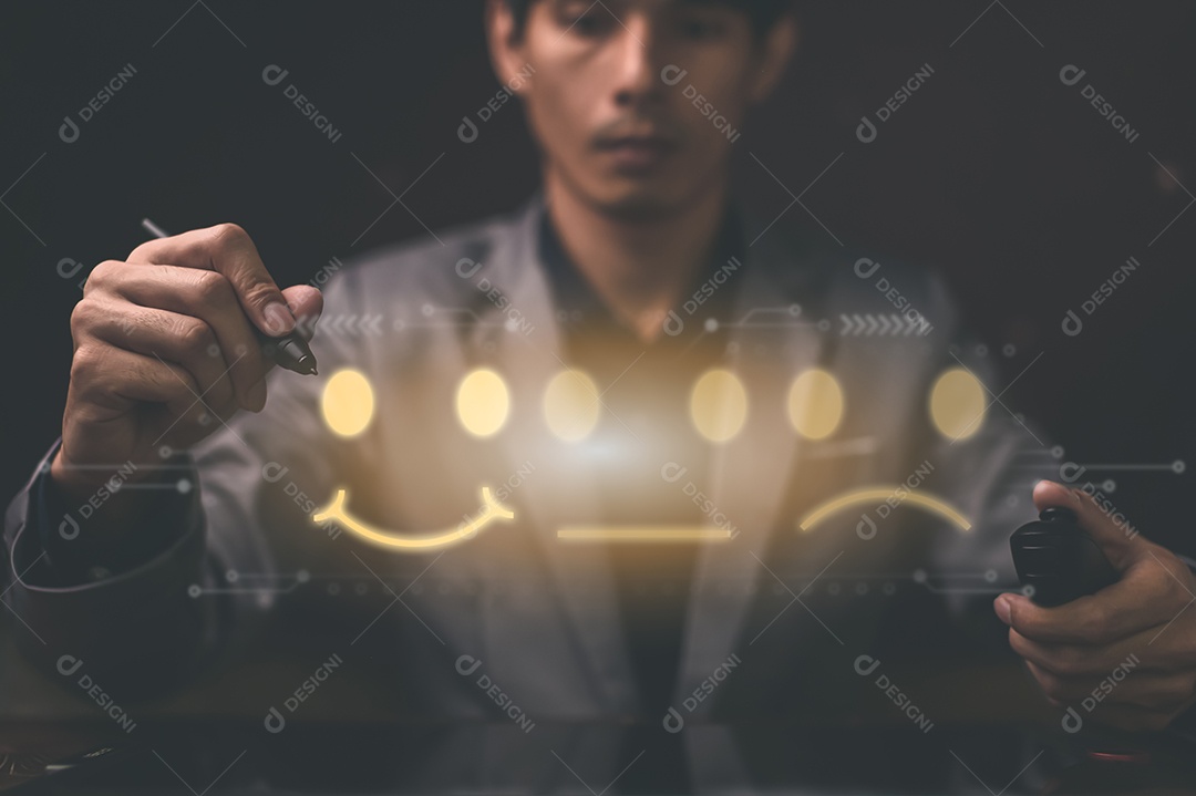 Atendimento ao cliente e ilustração do conceito de satisfação metaverso mundo virtual