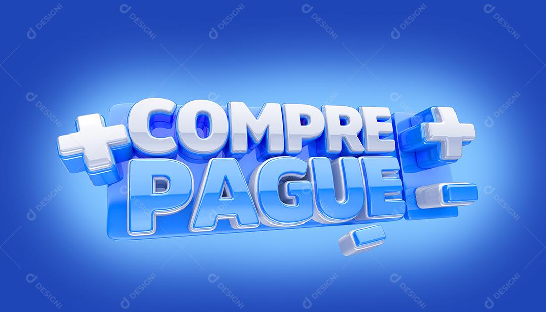 Compre Mais Pague Menos Selo 3D Para Composição Azul PSD