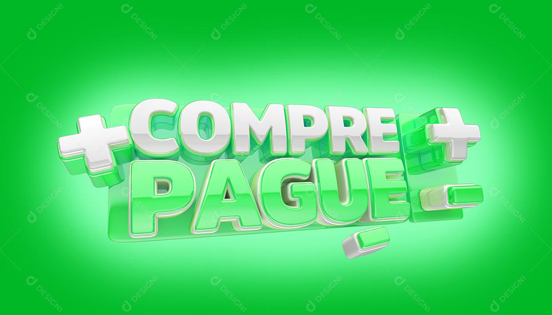 Compre Mais Pague Menos Selo 3D Para Composição Verde PSD