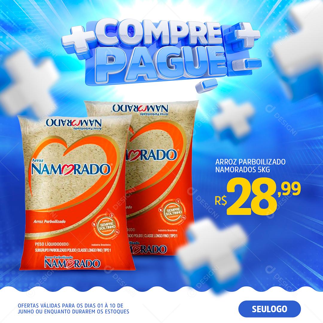 Social Media Supermercado Compre Mais Pague Menos Produtos Varejo PSD Editável