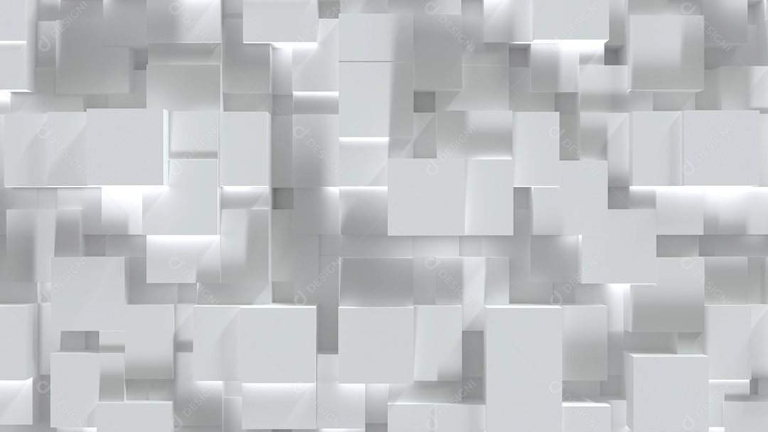 Bloco de cubo branco abstrato na superfície de nível aleatório. Conceito de minimalismo.